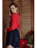 Mini skirt with ruffles, black 900160 - Online store - Boutique